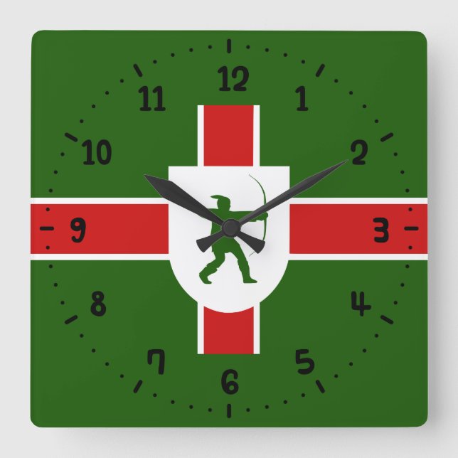 Flag of Nottinghamshire Square Wall Clock (Front)