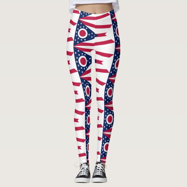 Flag of Ohio, American state flag Leggings (Front)