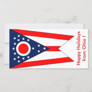 Flag of Ohio, Happy Holidays from U.S.A. Holiday Card