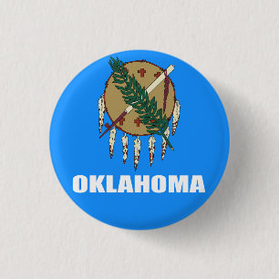 Flag of Oklahoma 3 Cm Round Badge