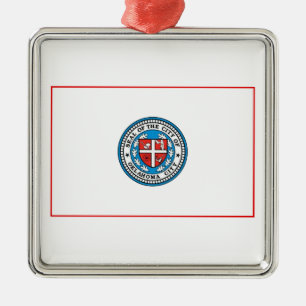 Flag of Oklahoma City (Oklahoma) Metal Tree Decoration