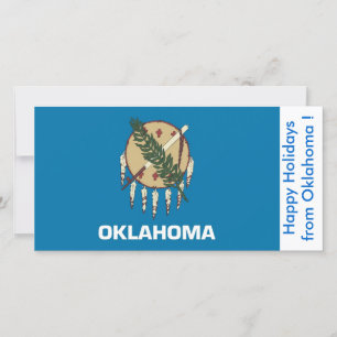 Flag of Oklahoma, Happy Holidays from U.S.A. Holiday Card