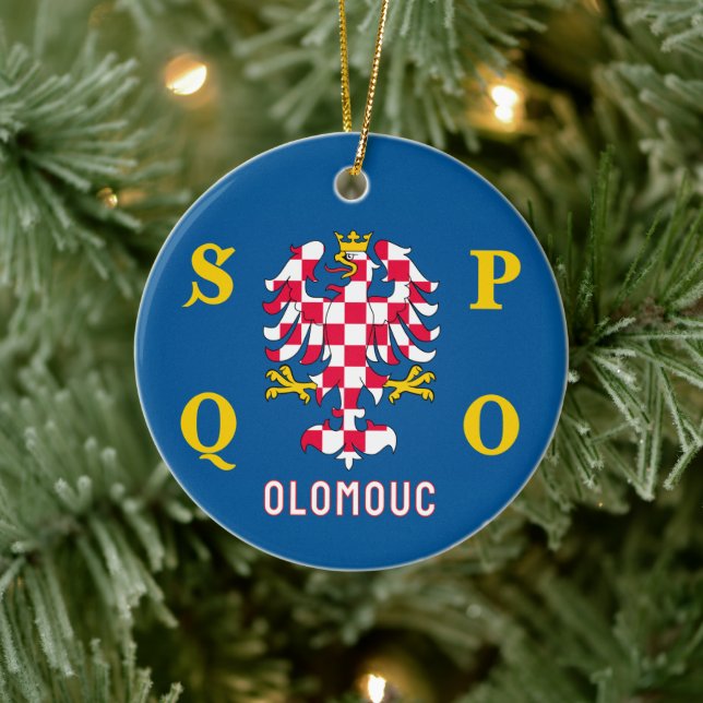 Flag of Olomouc Ceramic Tree Decoration (Tree)