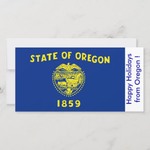 Flag of Oregon, Happy Holidays from U.S.A. Holiday Card