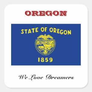 Flag of Oregon Square Sticker