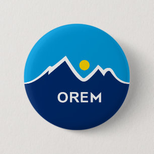 Flag of Orem, Utah 6 Cm Round Badge