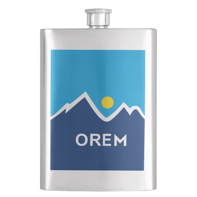 Flag of Orem, Utah Hip Flask (Front)