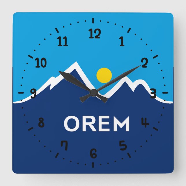 Flag of Orem, Utah Square Wall Clock (Front)