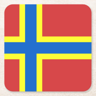 Flag of Orkney Square Paper Coaster