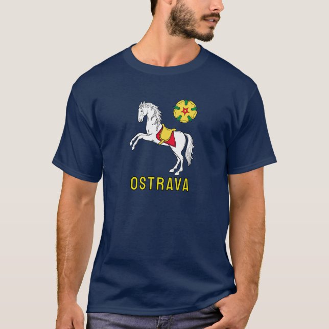 Flag of Ostrava, Czech Republic T-Shirt (Front)