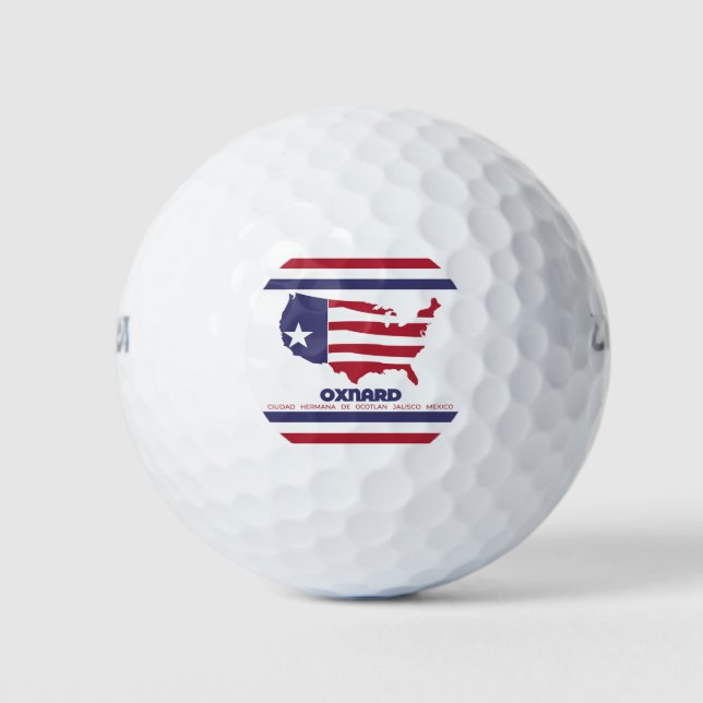 Flag of Oxnard (California) Golf Balls (Front)