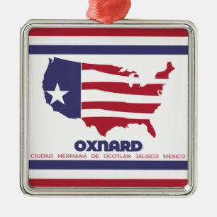 Flag of Oxnard (California) Metal Tree Decoration