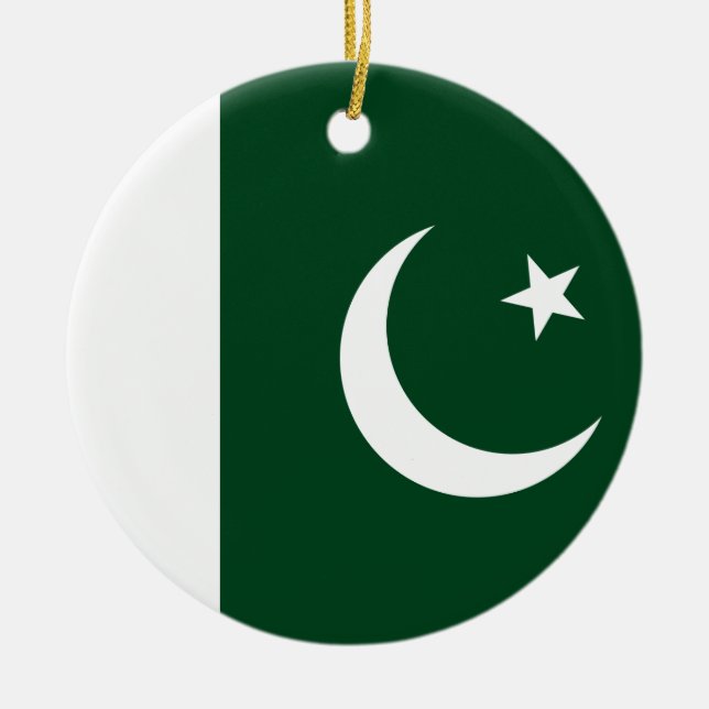 Flag of Pakistan Ceramic Tree Decoration (Front)