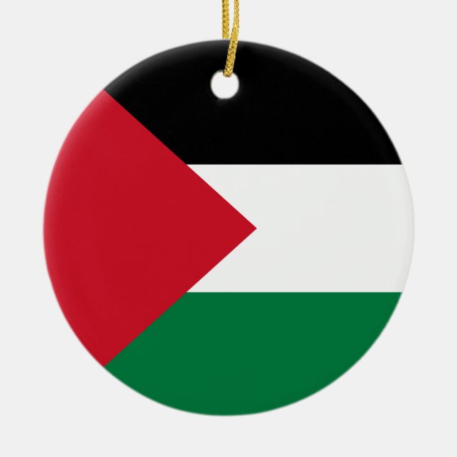 Flag of Palestine Ceramic Tree Decoration (Front)