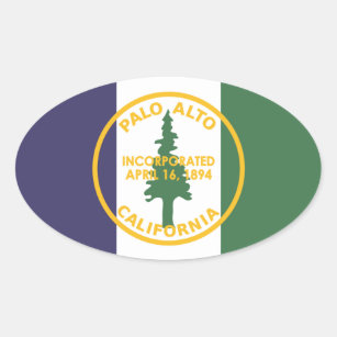 Flag of Palo Alto, California Oval Sticker