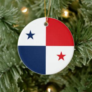 Flag of Panama Ceramic Tree Decoration