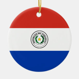 Flag of Paraguay Ceramic Tree Decoration