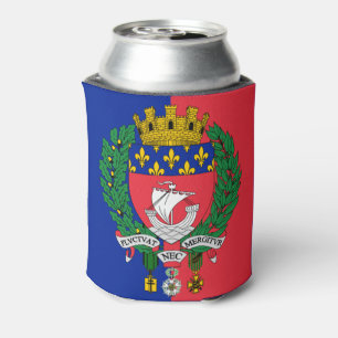 Flag of Paris, France Can Cooler