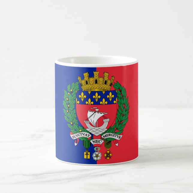 Flag of Paris, France Coffee Mug (Center)