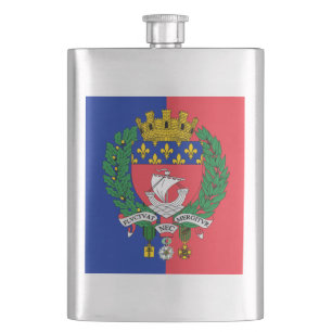 Flag of Paris, France Flask