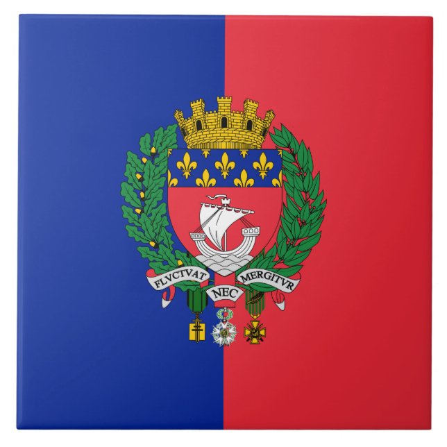 Flag of Paris (France) Tile (Front)