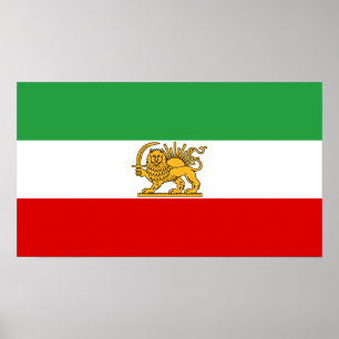Flag of Persia / Iran (1964-1980) -  شیر و خ Poster