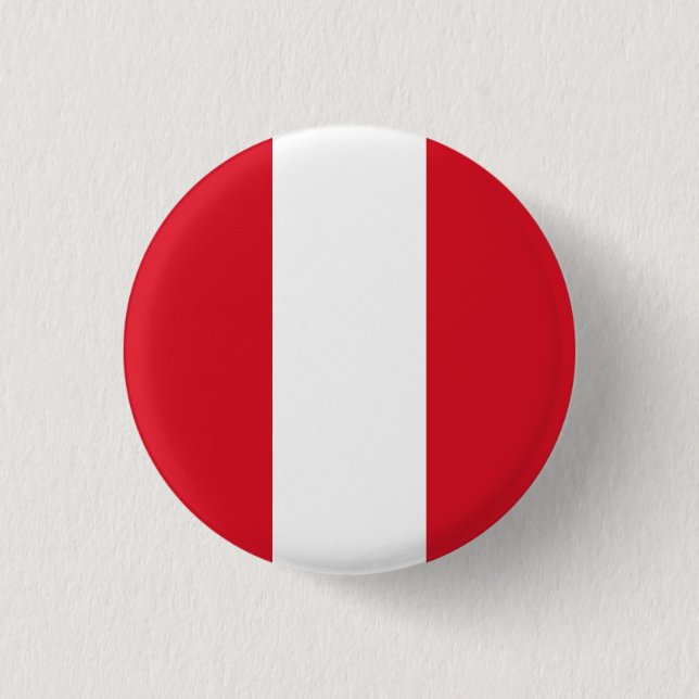 Flag of Peru 3 Cm Round Badge (Front)
