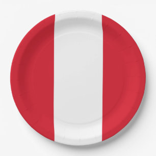 Flag of Peru (Peruvian Flag) Paper Plate