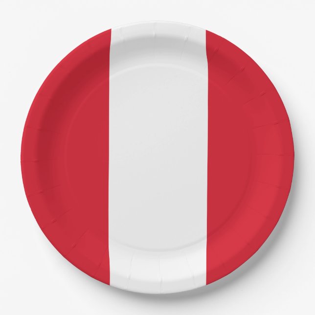 Flag of Peru (Peruvian Flag) Paper Plate (Front)