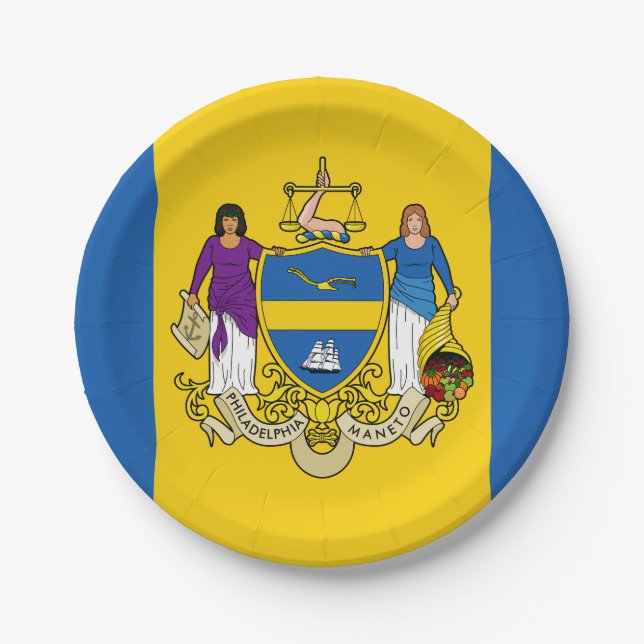 Flag of Philadelphia, Pennsylvania Paper Plate (Front)