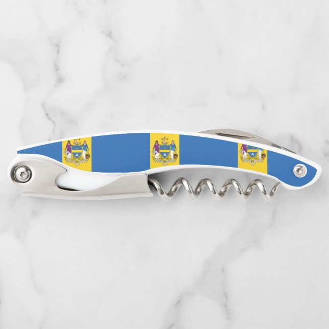 Flag of Philadelphia, Pennsylvania Waiter's Corksc Corkscrew (Front)