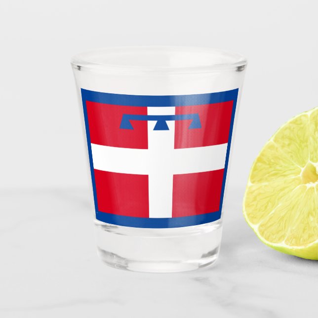 Flag of Piemonte (Italy)  Shot Glass (Front)