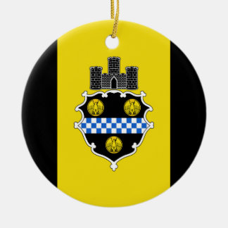 Flag of Pittsburgh Pennsylvania Ceramic Tree Decoration