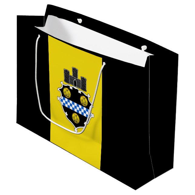 Flag of Pittsburgh, Pennsylvania Large Gift Bag (Front Angled)