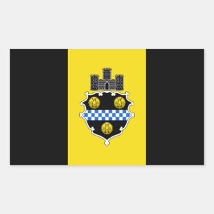 Flag of Pittsburgh Pennsylvania Rectangular Sticker