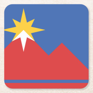 Flag of Pocatello, Idaho Square Paper Coaster