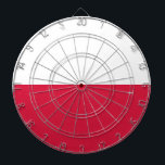 Flag of Poland Dartboard<br><div class="desc">Flag of Poland: "Bóg,  Honor i Ojczyzna " → "God,  honor and homeland". The Polish flag consists of two horizontal strips of equal width. The upper band is white and the lower band is red.</div>