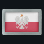 Flag of Poland White Eagle Belt Buckle<br><div class="desc">Flag of Poland White Eagle Belt Buckle</div>