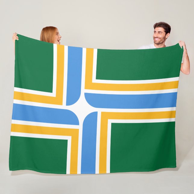 Flag of Portland (Oregon) Fleece Blanket (In Situ)