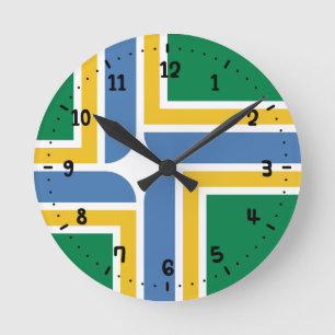 Flag of Portland, Oregon Round Clock