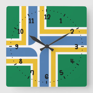 Flag of Portland, Oregon Square Wall Clock