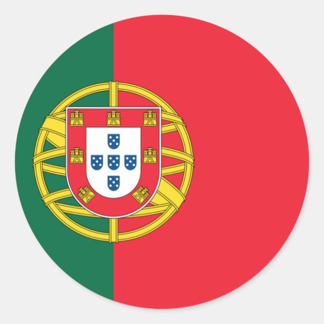 Flag of Portugal Classic Round Sticker (Front)