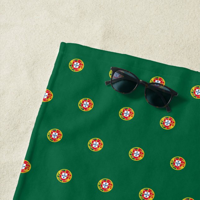 Flag of Portugal dotted pattern  Beach Towel (In Situ)