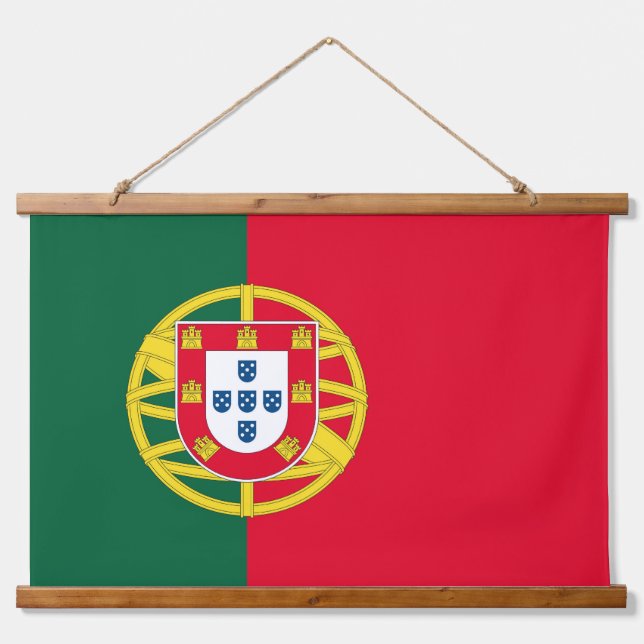Flag of Portugal for Day of Portugal holiday Hanging Tapestry (Front)