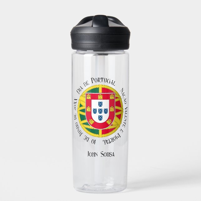 Flag of Portugal for Day of Portugal holiday Water Bottle (Front)