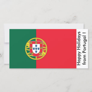 Flag of Portugal, Happy Holidays from Portugal Holiday Card