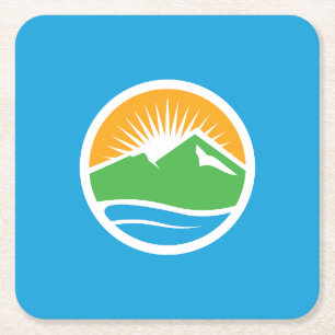 Flag of Provo, Utah Square Paper Coaster