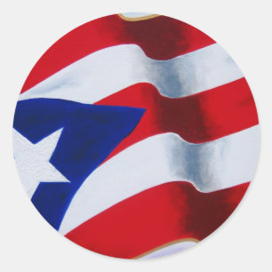 Flag of Puerto Rico Classic Round Sticker