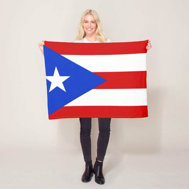 Flag of Puerto Rico Fleece Blanket (In Situ)