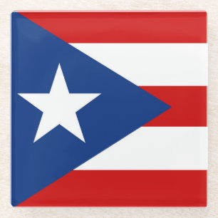 Flag of Puerto Rico Glass Coaster